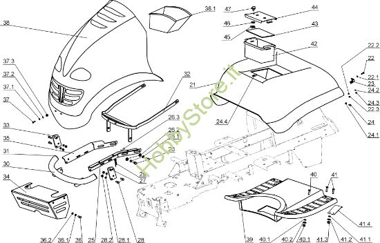 Picture of Cofano (2/2) OM 124J/20 H Cat.2005 Trattorino
