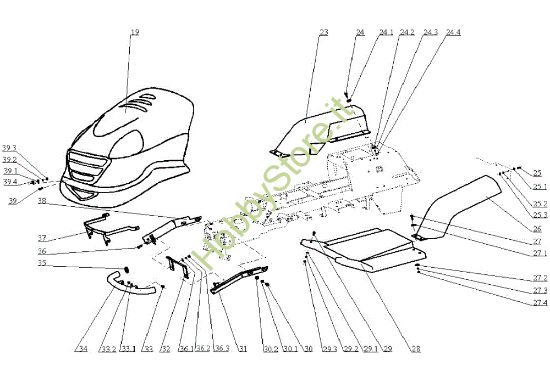 Picture of Cofano (2/2) OM 104J/18H Cat.2005 Trattorino