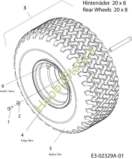 Picture of Ruote posteriori POLO 97/13,5 T Cat.2006 Trattorino