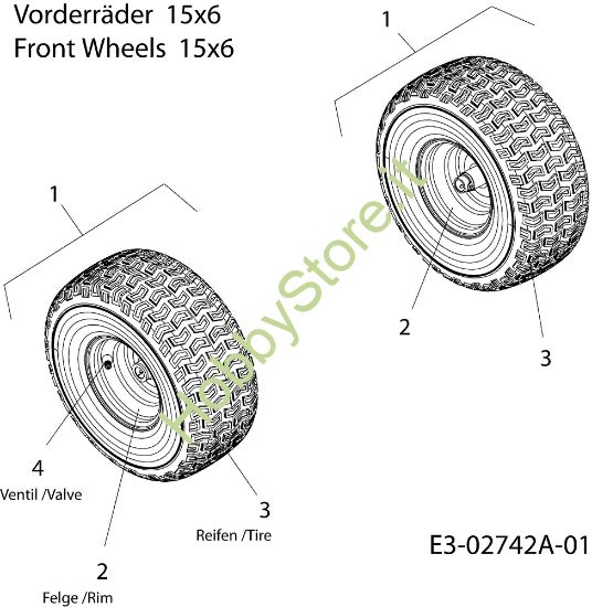 Picture of Ruote anteriori POLO 108/17 H Trattorino