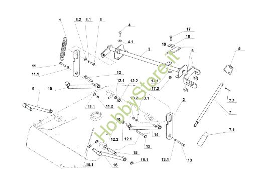 Picture of Regolazione piatto di taglio APACHE 92 Cat.2006-2007 Trattorino