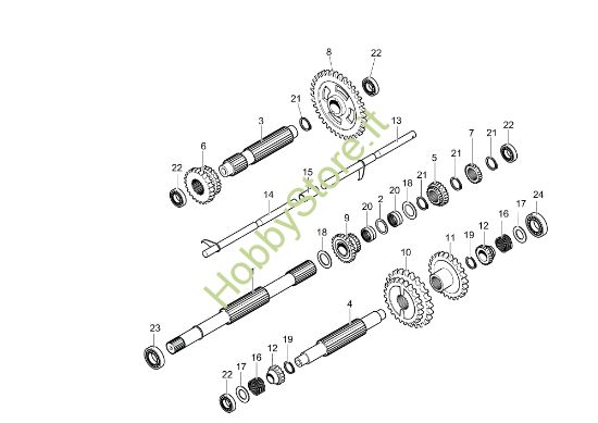 Picture of Ingranaggi (Cambio) MH 260 R (EN709) Motozappa