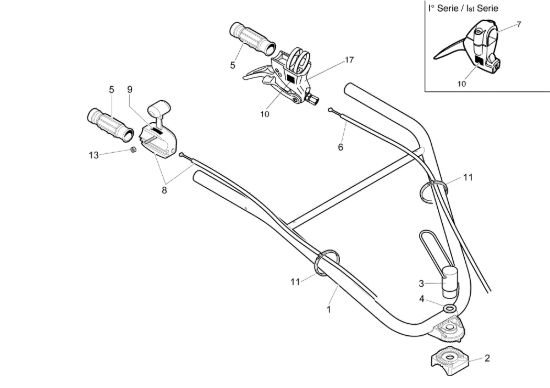 Picture of Manubrio registrabile e comandi MZ 2080 (EN709) Motozappa