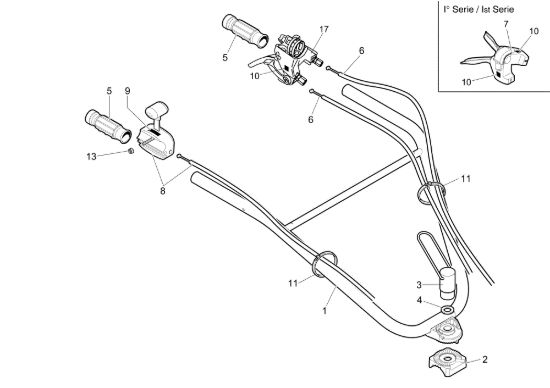 Picture of Manubrio registrabile e comandi MZ 2090R - MZ 2090RX (EN709) Motozappa