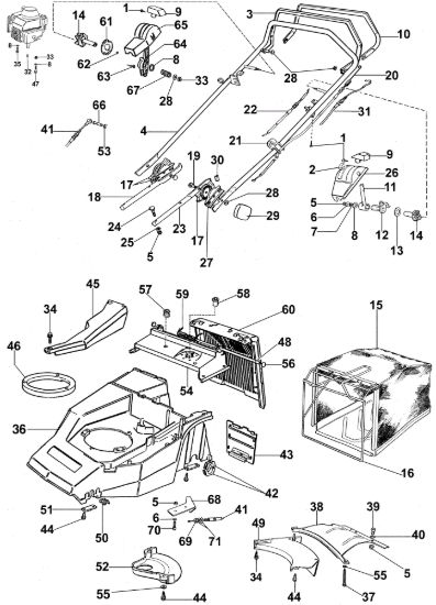 Picture of Manubrio e carcassa MR 474 TBV Rasaerba