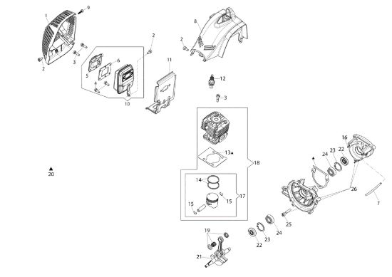Picture of Motore DS 240 T (Euro 1) Decespugliatore
