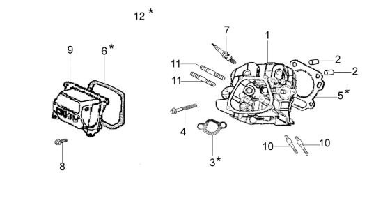 Picture of Testa cilindro MZ 2050 RKS (K700 H - T210) Motozappa
