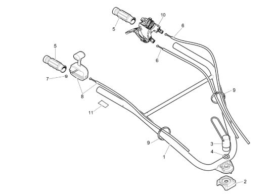 Picture of Manubrio registrabile e comandi MZ 2080 RS Motozappa