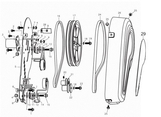 Picture of Gruppo (Cofanatura) MZ 2075 RK (K800 H - SN TA32) Motozappa