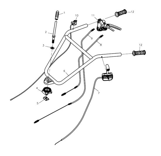 Picture of Manubrio MZ 2075 RK (K800 H - SN TA32) Motozappa