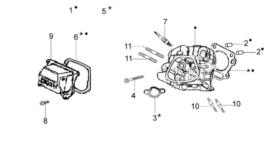 Picture of Testa cilindro MZ 2075 RK (K800 H - SN TA32) Motozappa