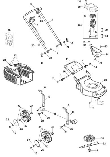 Picture of Esploso completo LR 44 PE Rasaerba elettrico