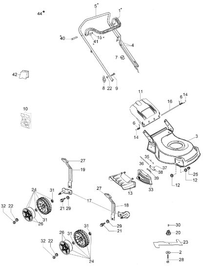 Picture of Esploso completo LR 48 PK COMFORT SD (K 600 AUTOCHOCKE) Rasaerba