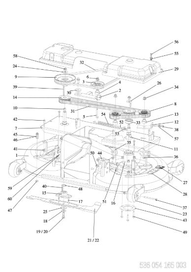 Picture of Piatto di taglio (Without change over) EF 106/24 KH (K2400AVD V-twin) Cat. 2018 Trattorino