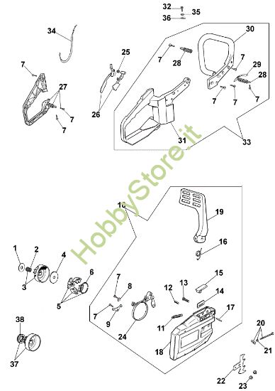Picture of Impugnatura e freno catena 938 Motosega
