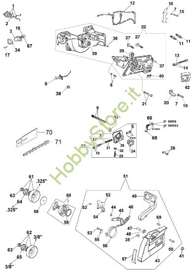 Picture of Basamento e freno 962 Motosega
