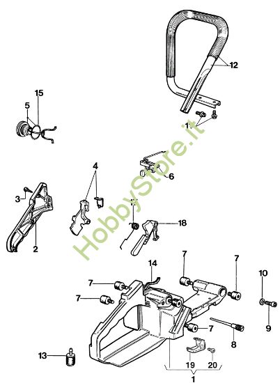 Picture of Impugnatura e serbatoio 970 Motosega