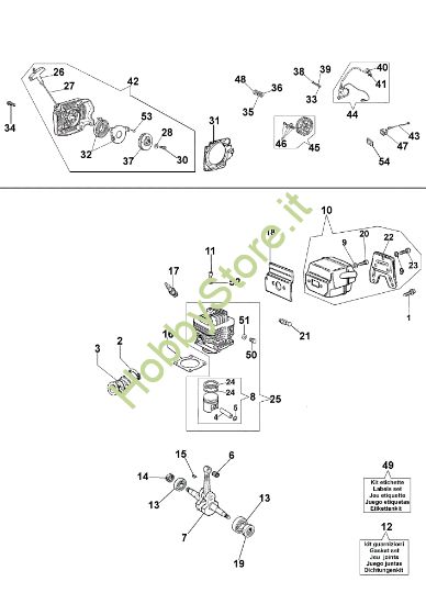Picture of Gruppo avviamento e motore 971 Motosega