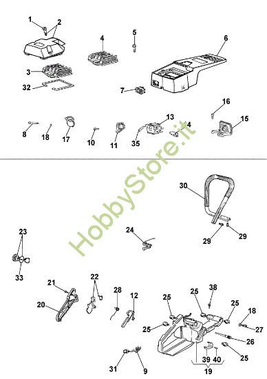 Picture of Serbatoio, filtro aria e impugnatura 971 Motosega