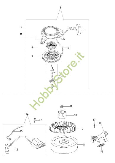 Picture of Avviamento e volano G 48 TK (K50) Rasaerba