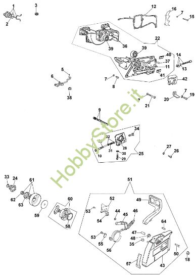 Picture of Basamento, freno e frizione 981 Motosega