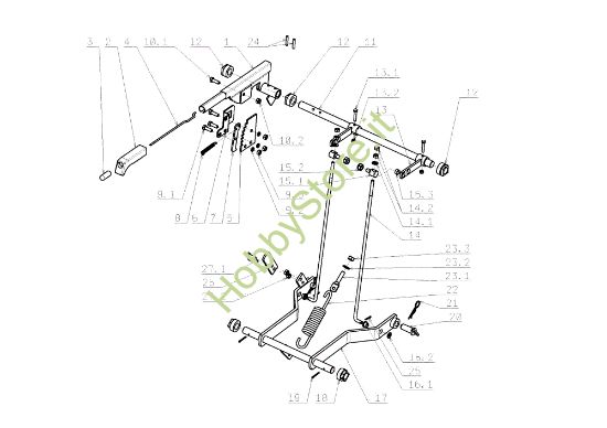 Picture of Regolazione piatto di taglio OM 105J/15,5H Cat.2008 Trattorino