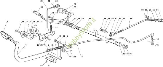Picture of Comando trasmissione e freno OM 102C/18,5H Cat.2008 Trattorino
