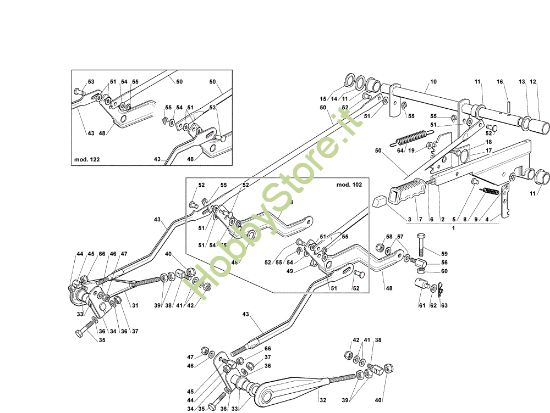 Picture of Sollevamento piatto di taglio OM 102C/18,5H Cat.2008 Trattorino