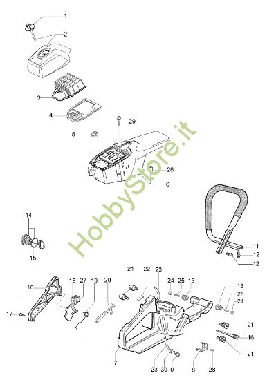 Picture of Serbatoio e filtro aria GS 720 Motosega