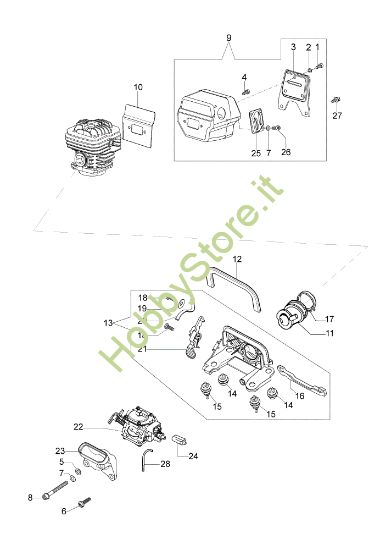 Picture of Marmitta e carburatore GS 820 Motosega
