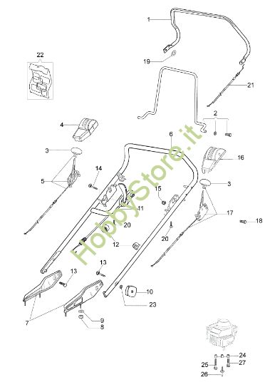 Picture of Manubrio LUX 55 HXF Rasaerba