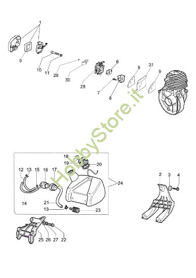 Picture of Serbatoio e filtro aria OS 255 Scuotitore a pettine