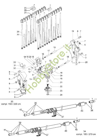 Picture of Asta e rastrello 1° serie OS 255 Scuotitore a pettine