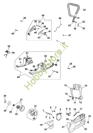 Picture of Serbatoio e frizione 999 F Motosega