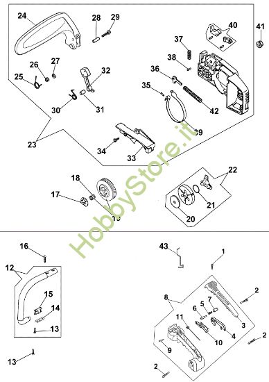 Picture of Frizione e impugnature 932 C Motosega