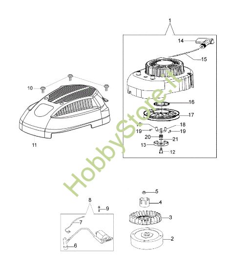 Picture of Avviamento e volano MAX 53 TK (K800) Rasaerba