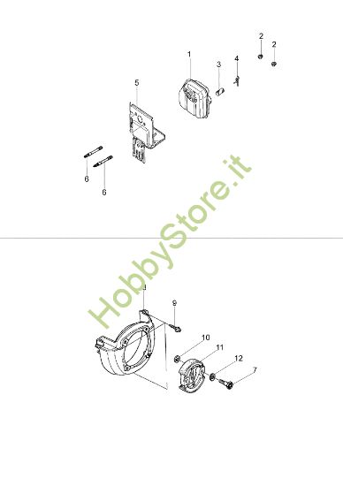 Picture of Marmitta e frizione MH 130 Motozappa