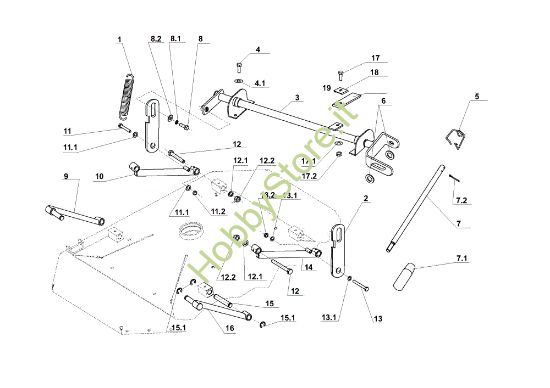 Picture of Regolazione piatto di taglio APACHE 92 Cat.2009 Trattorino