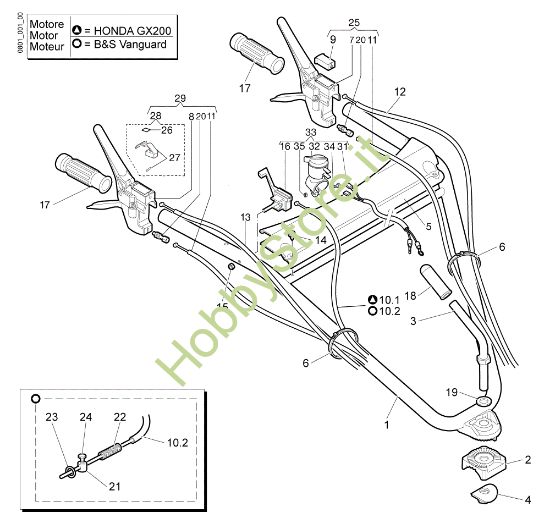 Picture of Manubrio e comandi WB 55 H 6,5 Trinciasarmenti