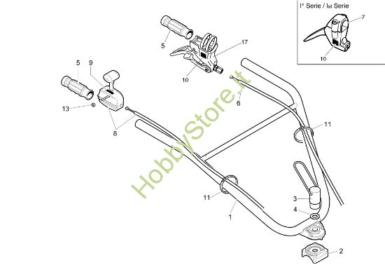 Picture of Manubrio registrabile e comandi MZ 2090 (EN709) Motozappa