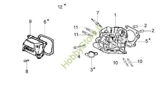 Picture of Testa cilindro MZ 2080R - MZ 2080RK (K700 H) (EN709) Motozappa