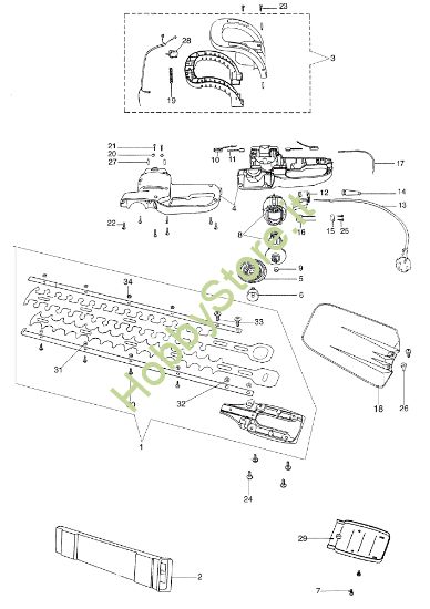 Picture of Esploso completo TS 320 Tagliasiepi elettrico