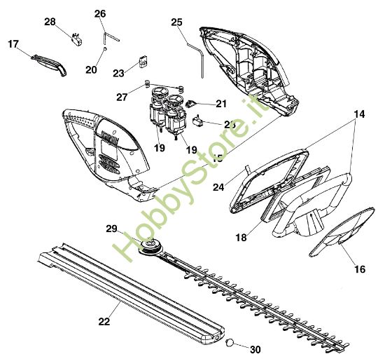 Picture of Esploso completo TS 600 E Tagliasiepi elettrico
