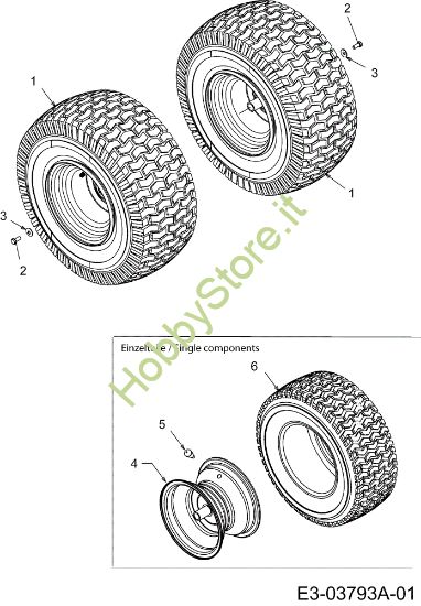 Picture of Ruote posteriori STORM 108/18,5 H Cat.2010 Trattorino