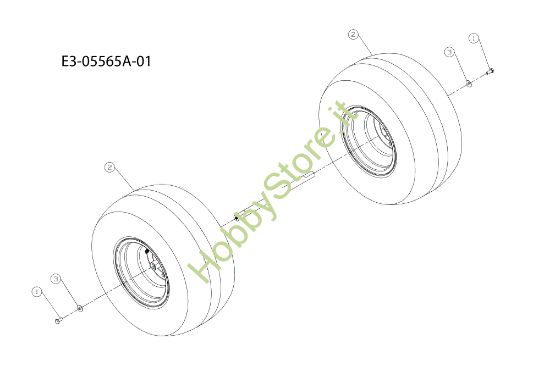 Picture of Ruote posteriori KOMMAND 92/15,5 H Cat. 2011 Trattorino
