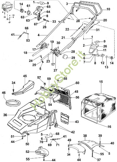 Picture of Manubrio e carcassa MR 474 TBV Rasaerba
