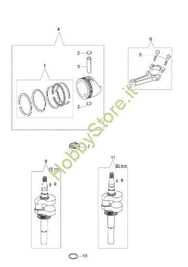 Picture of Albero e pistone LR 53 TK ALLROAD EXA 4 (K800) Rasaerba