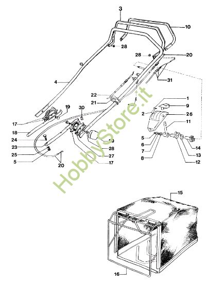 Picture of Manubrio e sacco MR 534 TK Rasaerba