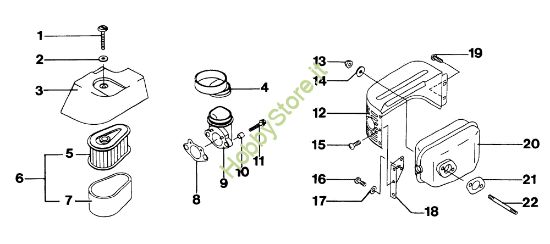 Picture of Motore, filtro aria e marmitta MR 534 TKVF Rasaerba