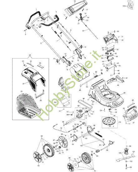 Picture of Esploso AR 48 TBX ALLROAD ALUMINIUM Rasaerba